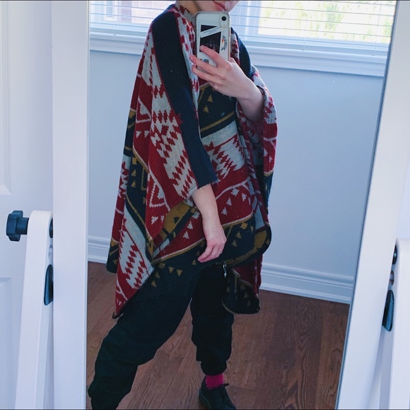 Multicoloured Wool Poncho - Picture 3 of 3